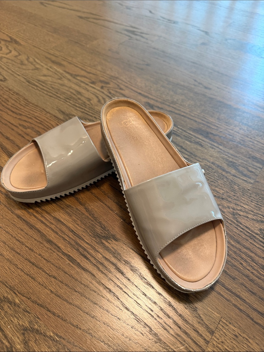 UGG Women's Glossy Slide Sandals in Light Taupe